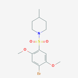 molecular formula C14H20BrNO4S B225103 1-[(4-Bromo-2,5-dimethoxyphenyl)sulfonyl]-4-methylpiperidine 