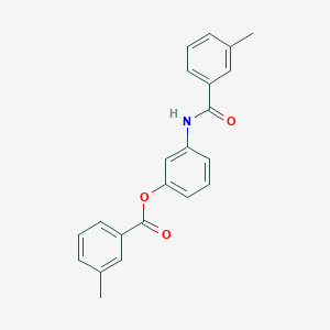 molecular formula C22H19NO3 B225113 3-[(3-Methylbenzoyl)amino]phenyl 3-methylbenzoate 