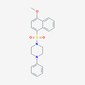 molecular formula C21H22N2O3S B225125 1-[(4-Methoxynaphthyl)sulfonyl]-4-phenylpiperazine CAS No. 4200-62-8