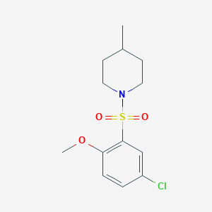 molecular formula C13H18ClNO3S B225126 4-Chloro-2-[(4-methyl-1-piperidinyl)sulfonyl]phenyl methyl ether 
