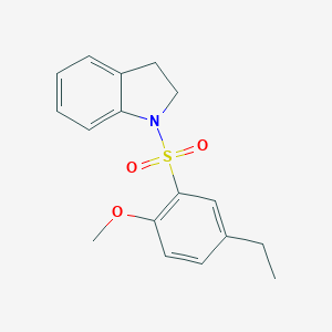 molecular formula C17H19NO3S B225136 2-(2,3-dihydro-1H-indol-1-ylsulfonyl)-4-ethylphenyl methyl ether 
