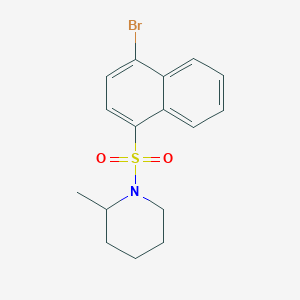 molecular formula C16H18BrNO2S B225180 1-[(4-Bromo-1-naphthyl)sulfonyl]-2-methylpiperidine 