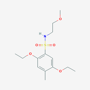 molecular formula C14H23NO5S B225191 2,5-diethoxy-N-(2-methoxyethyl)-4-methylbenzenesulfonamide 