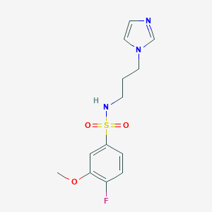 molecular formula C13H16FN3O3S B225202 4-Fluoro-N-(3-imidazol-1-yl-propyl)-3-methoxy-benzenesulfonamide 
