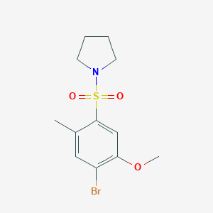 molecular formula C12H16BrNO3S B225268 1-[(4-Bromo-5-methoxy-2-methylphenyl)sulfonyl]pyrrolidine 