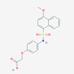 molecular formula C19H17NO6S B225280 (4-{[(4-Methoxy-1-naphthyl)sulfonyl]amino}phenoxy)acetic acid 