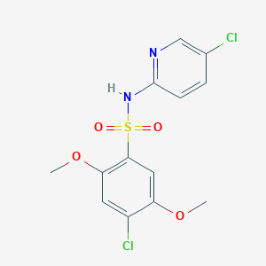 molecular formula C13H12Cl2N2O4S B225318 4-chloro-N-(5-chloro-2-pyridinyl)-2,5-dimethoxybenzenesulfonamide 
