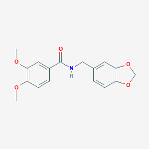 molecular formula C17H17NO5 B225409 N-(1,3-benzodioxol-5-ylmethyl)-3,4-dimethoxybenzamide 