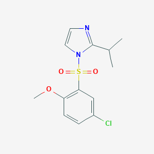 molecular formula C13H15ClN2O3S B225415 4-chloro-2-[(2-isopropyl-1H-imidazol-1-yl)sulfonyl]phenyl methyl ether 