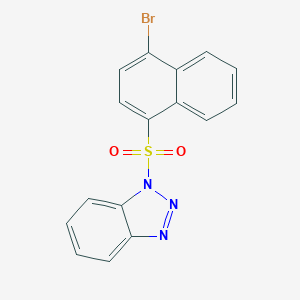 molecular formula C16H10BrN3O2S B225419 1-[(4-bromo-1-naphthyl)sulfonyl]-1H-1,2,3-benzotriazole 