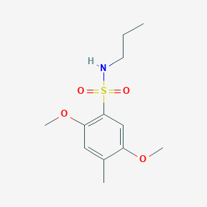 molecular formula C12H19NO4S B225460 2,5-dimethoxy-4-methyl-N-propylbenzenesulfonamide 
