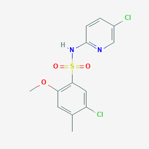 molecular formula C13H12Cl2N2O3S B225540 5-chloro-N-(5-chloro-2-pyridinyl)-2-methoxy-4-methylbenzenesulfonamide 