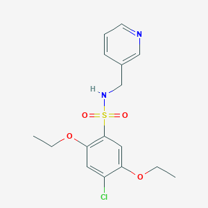 molecular formula C16H19ClN2O4S B225560 4-chloro-2,5-diethoxy-N-(pyridin-3-ylmethyl)benzenesulfonamide 