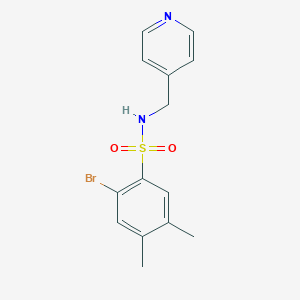 molecular formula C14H15BrN2O2S B225575 2-bromo-4,5-dimethyl-N-(pyridin-4-ylmethyl)benzenesulfonamide 