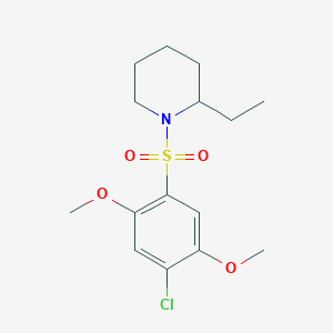 molecular formula C15H22ClNO4S B225578 1-[(4-Chloro-2,5-dimethoxyphenyl)sulfonyl]-2-ethylpiperidine 