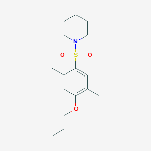 molecular formula C16H25NO3S B225580 2,5-Dimethyl-4-(1-piperidinylsulfonyl)phenyl propyl ether 