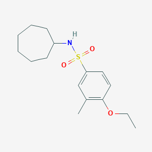 molecular formula C16H25NO3S B225598 N-cycloheptyl-4-ethoxy-3-methylbenzenesulfonamide 