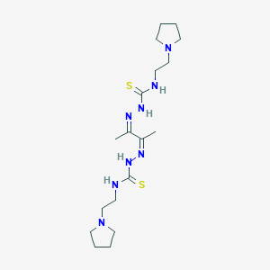 1-(2-Pyrrolidin-1-ylethyl)-3-[(Z)-[(3Z)-3-(2-pyrrolidin-1-ylethylcarbamothioylhydrazinylidene)butan-2-ylidene]amino]thiourea