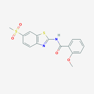 molecular formula C16H14N2O4S2 B225897 2-methoxy-N-(6-(methylsulfonyl)benzo[d]thiazol-2-yl)benzamide CAS No. 5788-64-7