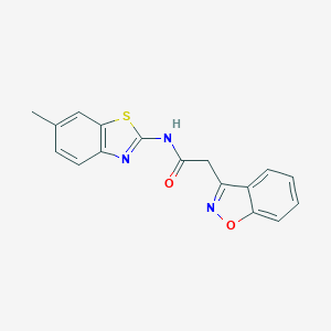 molecular formula C17H13N3O2S B226012 2-(1,2-benzisoxazol-3-yl)-N-(6-methyl-1,3-benzothiazol-2-yl)acetamide 