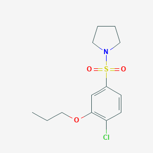 molecular formula C13H18ClNO3S B226113 1-[(4-Chloro-3-propoxyphenyl)sulfonyl]pyrrolidine 