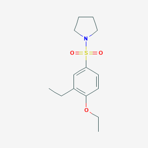 molecular formula C14H21NO3S B226115 1-[(4-Ethoxy-3-ethylphenyl)sulfonyl]pyrrolidine 