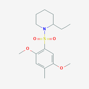 molecular formula C16H25NO4S B226120 1-[(2,5-Dimethoxy-4-methylphenyl)sulfonyl]-2-ethylpiperidine 