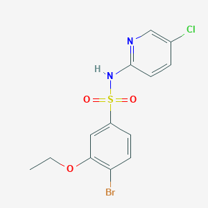 molecular formula C13H12BrClN2O3S B226154 4-bromo-N-(5-chloro-2-pyridinyl)-3-ethoxybenzenesulfonamide 