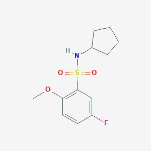 molecular formula C12H16FNO3S B226298 N-cyclopentyl-5-fluoro-2-methoxybenzenesulfonamide 