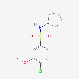 molecular formula C12H16ClNO3S B226300 4-chloro-N-cyclopentyl-3-methoxybenzenesulfonamide 