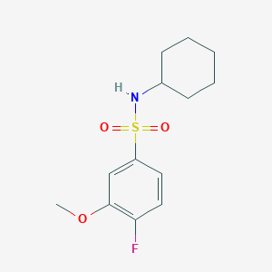 molecular formula C13H18FNO3S B226301 N-cyclohexyl-4-fluoro-3-methoxybenzenesulfonamide 