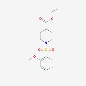 molecular formula C16H23NO5S B226325 Ethyl 1-[(2-methoxy-4-methylphenyl)sulfonyl]-4-piperidinecarboxylate 
