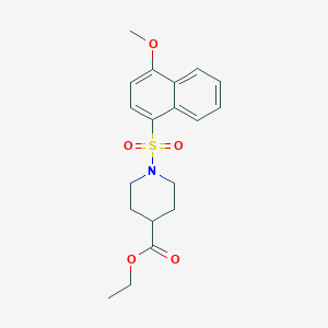 molecular formula C19H23NO5S B226327 Ethyl 1-[(4-methoxy-1-naphthyl)sulfonyl]-4-piperidinecarboxylate 