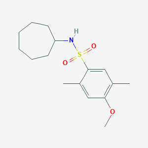 molecular formula C16H25NO3S B226341 N-cycloheptyl-4-methoxy-2,5-dimethylbenzenesulfonamide 