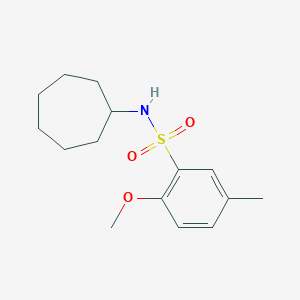 molecular formula C15H23NO3S B226343 N-cycloheptyl-2-methoxy-5-methylbenzenesulfonamide 