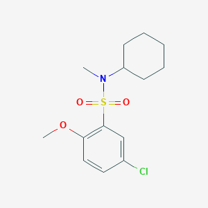 molecular formula C14H20ClNO3S B226360 5-chloro-N-cyclohexyl-2-methoxy-N-methylbenzenesulfonamide 