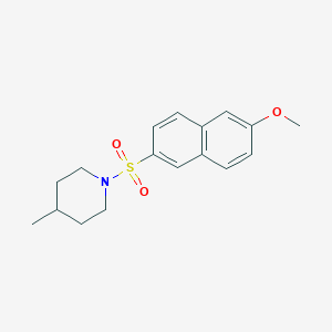 molecular formula C17H21NO3S B226394 1-[(6-Methoxy-2-naphthyl)sulfonyl]-4-methylpiperidine 