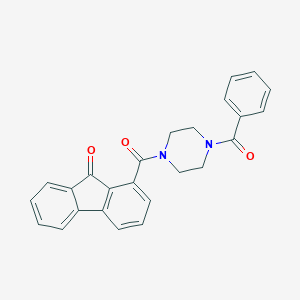 molecular formula C25H20N2O3 B226431 1-[(4-benzoyl-1-piperazinyl)carbonyl]-9H-fluoren-9-one 