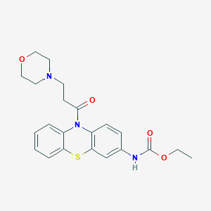 molecular formula C22H25N3O4S B226459 ethyl 10-(3-morpholin-4-ylpropanoyl)-10H-phenothiazin-3-ylcarbamate 