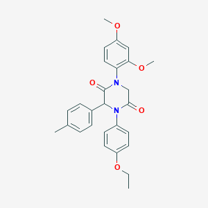 molecular formula C27H28N2O5 B226481 1-(2,4-Dimethoxyphenyl)-4-(4-ethoxyphenyl)-3-(4-methylphenyl)-2,5-piperazinedione 
