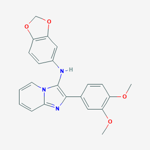 molecular formula C22H19N3O4 B226519 N-(1,3-benzodioxol-5-yl)-2-(3,4-dimethoxyphenyl)imidazo[1,2-a]pyridin-3-amine 