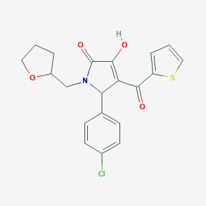 molecular formula C20H18ClNO4S B226577 (4E)-5-(4-chlorophenyl)-4-[hydroxy(thiophen-2-yl)methylidene]-1-(tetrahydrofuran-2-ylmethyl)pyrrolidine-2,3-dione 