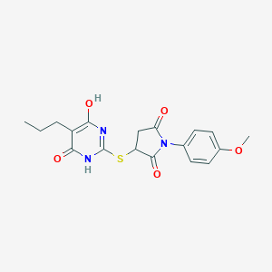 3-[(4,6-Dihydroxy-5-propylpyrimidin-2-yl)sulfanyl]-1-(4-methoxyphenyl)pyrrolidine-2,5-dione