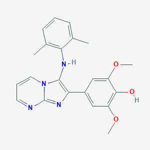 molecular formula C22H22N4O3 B226728 2,6-Dimethoxy-4-[3-(2,6-dimethylanilino)imidazo[1,2-a]pyrimidine-2-yl]phenol 