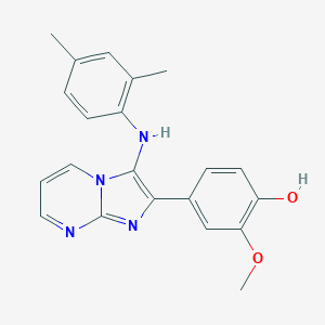 molecular formula C21H20N4O2 B226730 4-{3-[(2,4-Dimethylphenyl)amino]imidazo[1,2-a]pyrimidin-2-yl}-2-methoxyphenol 