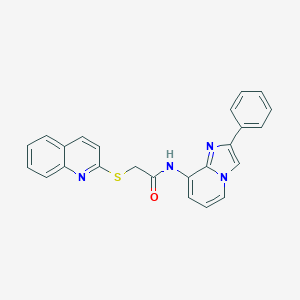 molecular formula C24H18N4OS B226767 N-(2-phenylimidazo[1,2-a]pyridin-8-yl)-2-(2-quinolinylsulfanyl)acetamide 
