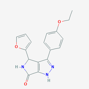 molecular formula C17H15N3O3 B226780 3-(4-ethoxyphenyl)-4-(2-furyl)-4,5-dihydropyrrolo[3,4-c]pyrazol-6(1H)-one 