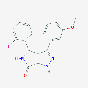 molecular formula C18H14FN3O2 B226781 4-(2-fluorophenyl)-3-(3-methoxyphenyl)-4,5-dihydropyrrolo[3,4-c]pyrazol-6(1H)-one 