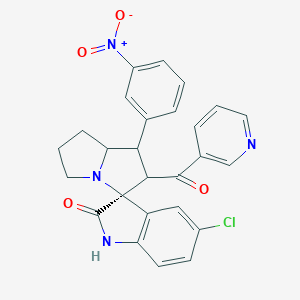 molecular formula C26H21ClN4O4 B226800 [5-Chloro-1'-(3-nitrophenyl)-1,1',2,2',5',6',7',7'a-octahydro-2-oxospiro{indole-3,3'-pyrrolizine}-2'-yl](3-pyridinyl)methanone 