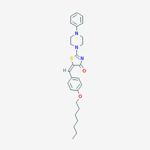 molecular formula C27H33N3O2S B226803 5-[4-(heptyloxy)benzylidene]-2-(4-phenyl-1-piperazinyl)-1,3-thiazol-4(5H)-one 